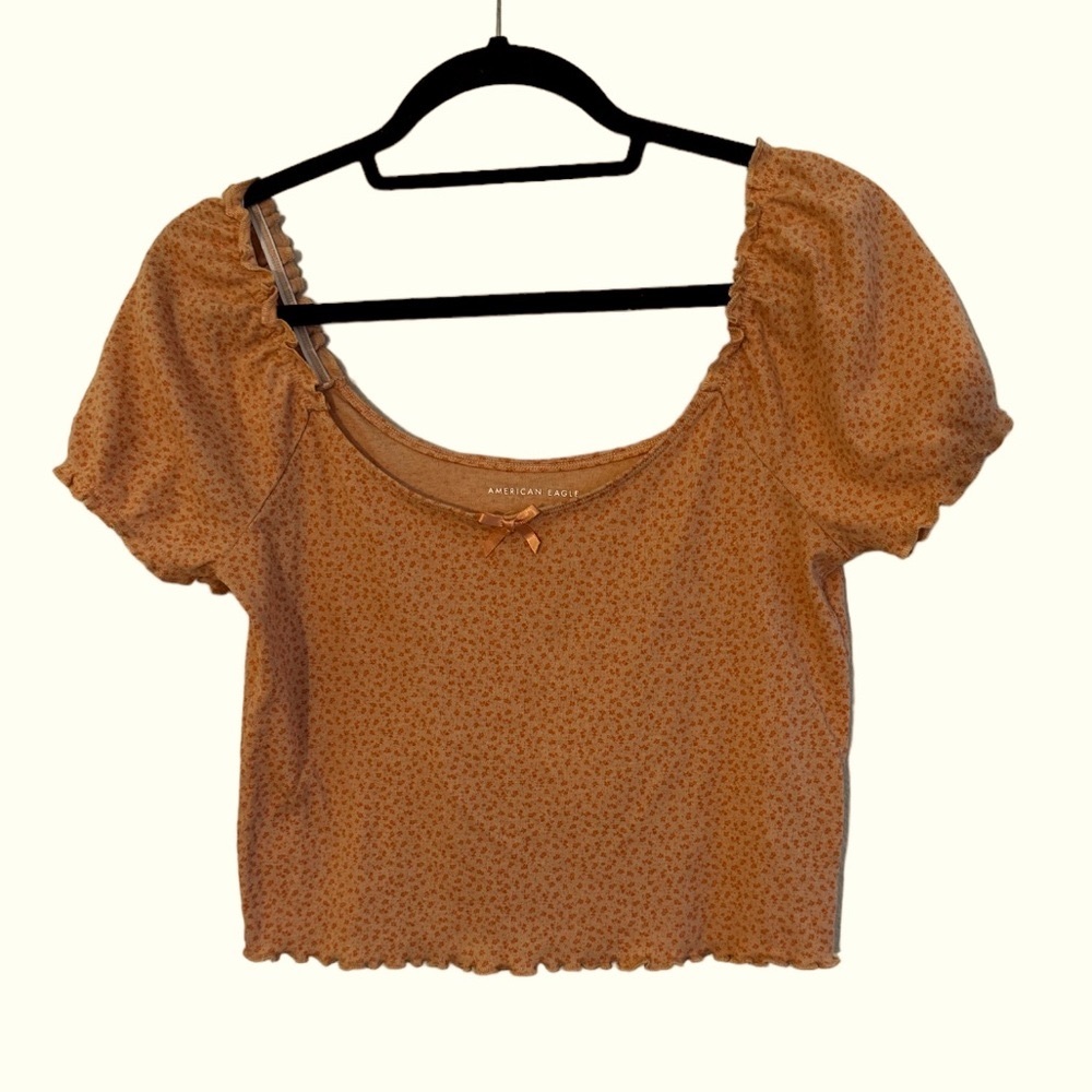 American Eagle Crop Top Blouse Floral